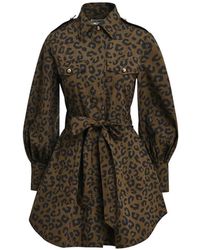Essentiel Antwerp - Leopard-Print Keto Shirt Mini Dress - Lyst