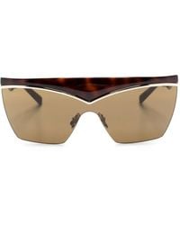 Saint Laurent - Tortoiseshell Shield-Frame Sunglasses - Lyst