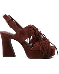 Ash - Fringe-Detailed Platform Sandals - Lyst