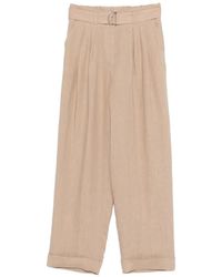 Panicale - Belted Pleated Trousers - Lyst