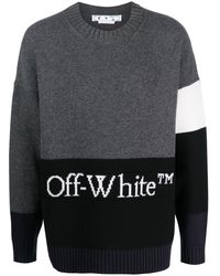 Off-White c/o Virgil Abloh - Crew Neck Knitted Sweater - Lyst