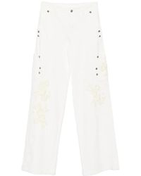 Ermanno Scervino - Floral-Embroidered Pocket Trousers - Lyst