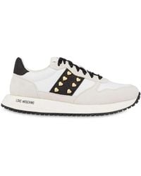 Love Moschino - Heart Stud-Embellished Sneakers - Lyst