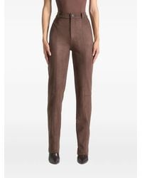 Manière De Voir - Suede Straight Leg Trousers - Lyst