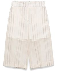 Peserico - Shorts A Righe Al Ginocchio - Lyst