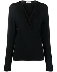 Dorothee Schumacher - Lace-detail Long-sleeve Wool Top - Lyst
