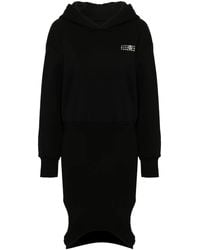 MM6 by Maison Margiela - Numbers-Print Hooded Jersey Dress - Lyst