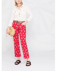 Etro Jeans mit Paisley-Print - Rot