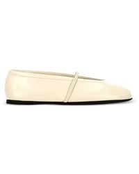 Miu Miu - Elasticated Strap Leather Ballet Flats - Lyst