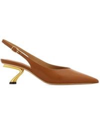 Ferragamo - S-Shaped Heel Slingback Pumps - Lyst