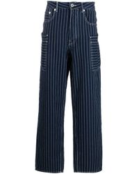 KENZO - Straight-leg Striped Cargo Jeans - Lyst