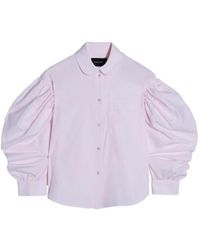 Simone Rocha - Draped-Sleeve Round-Collar Shirt - Lyst