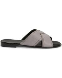 Giuseppe Zanotti - Flavio Crossover-Straps Leather Sandals - Lyst