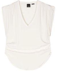 Pinko - Blouse Froncée À Design Sans Manches - Lyst