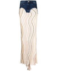 VITELLI - Knitted-panel Maxi Skirt - Lyst