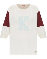 KENZO - Logo-Patch Panelled T-Shirt - Lyst