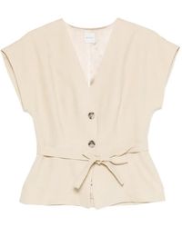 Paul Smith - Belted V-Neck Top - Lyst