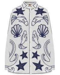 FARM Rio - Embroidered Linen Shirt - Lyst
