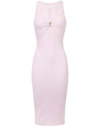 Elisabetta Franchi - Ribbed-Knit Cut-Out Dress - Lyst