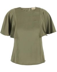 MICHAEL Michael Kors - Satijnen Blouse Met Cape-Mouwen - Lyst