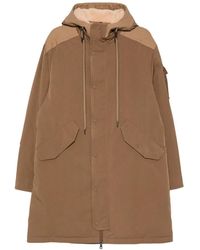 Moncler - Hooded Logo-Patch Coat - Lyst