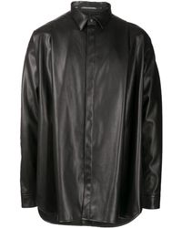 Julius - Faux-leather Long-sleeve Shirt - Lyst