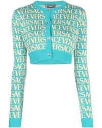 Versace - Cropped-Cardigan mit Logo - Lyst