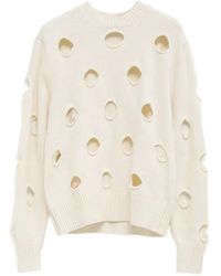 GIMAGUAS - Cut-Out Cotton Sweater - Lyst