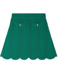 Sandro - Gebreide Mini-Rok Met Patroon - Lyst