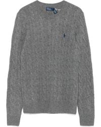 Polo Ralph Lauren - Crew Neck Sweater With Embroidered Logo - Lyst