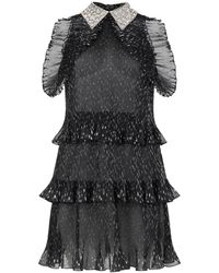 Alberta Ferretti - Ruffled Pleated Mini Dress - Lyst