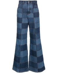 Chloé - Vaqueros Anchos Con Diseño Patchwork - Lyst