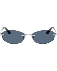 Versace - Oval-Frame Rimless Sunglasses - Lyst