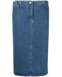 Magda Butrym - Falda de tubo vaquera con logo - Lyst