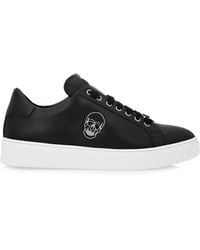 Philipp Plein - Skull-Appliqué Leather Sneakers - Lyst