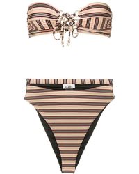 Amir Slama - Stripe-Print Bandeau Bikini - Lyst