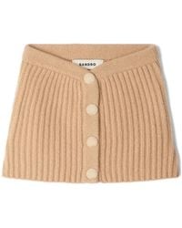 Sandro - Ribbed Button-Front Scarf - Lyst