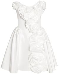 POST MERIDIEM - Corset Ruffled Mini Dress - Lyst