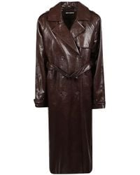 hinnominate - Belted Double-Breasted Trench Coat - Lyst