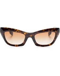 Burberry - Logo Lettering-Plaque Tinted Sunglasses - Lyst