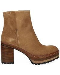 Pons Quintana - Suede Platform Ankle Boots - Lyst
