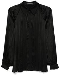 Alberta Ferretti - Pleated Satin Shirt - Lyst