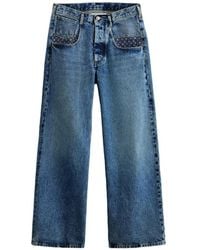 Maison Margiela - Paisley-Panelled Straight-Leg Jeans - Lyst