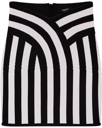 Balmain - Minifalda de punto de intarsia a rayas - Lyst