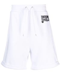 Moschino - Logo-appliqué Drawstring-waist Cotton Shorts - Lyst