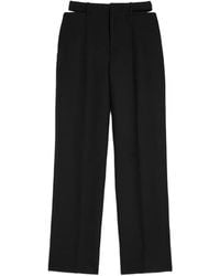 Jil Sander - Cut-Out Wool Blend Trousers - Lyst