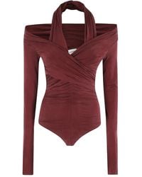 ANDAMANE - Yvonne Draped Long-Sleeve Bodysuit - Lyst