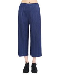 Pleats Please Issey Miyake - Pleated Cropped Trousers - Lyst