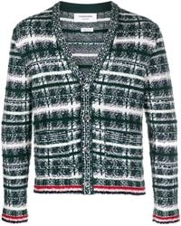 Thom Browne - Tartan-Check-Pattern Cardigan - Lyst
