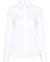 Brunello Cucinelli - Popeline-Hemd Mit Monili-Kette - Lyst